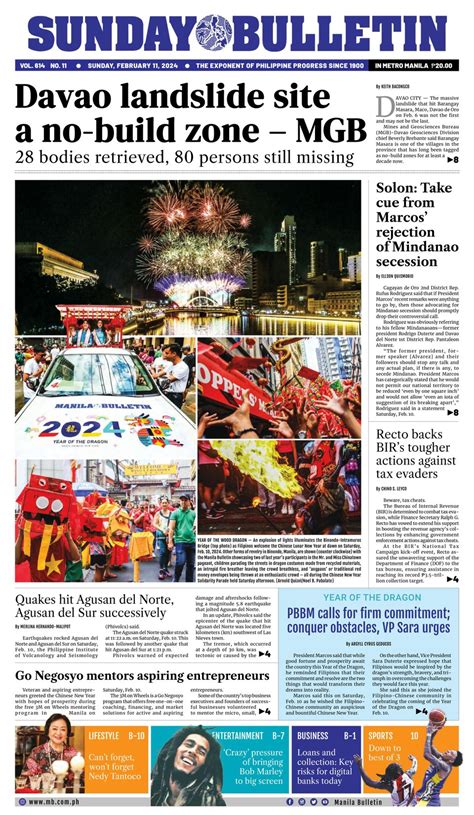 CLIPPINGS FOR TODAY AUGUST 29, 2024 A. MANILA .